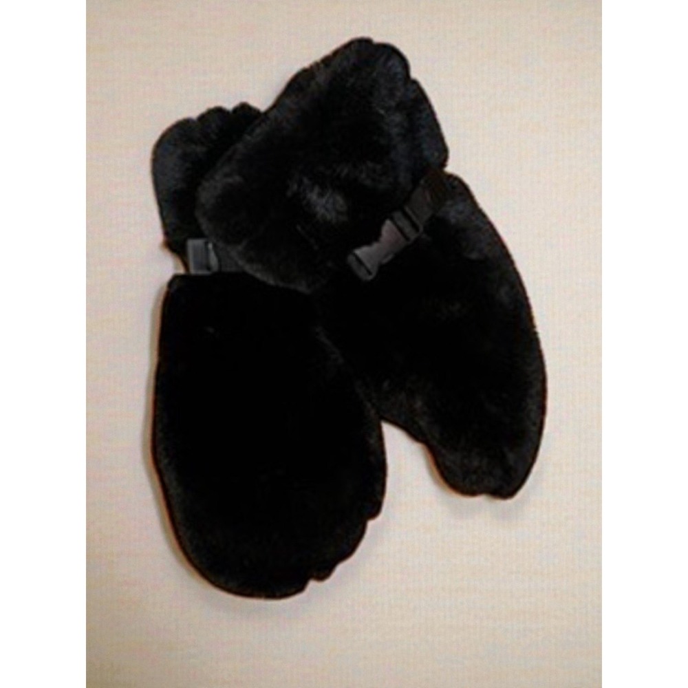 ASOS Black Faux Fur Mittens Fluffy Plush Winter Gloves Mittens‎ Mob Wife Y2K